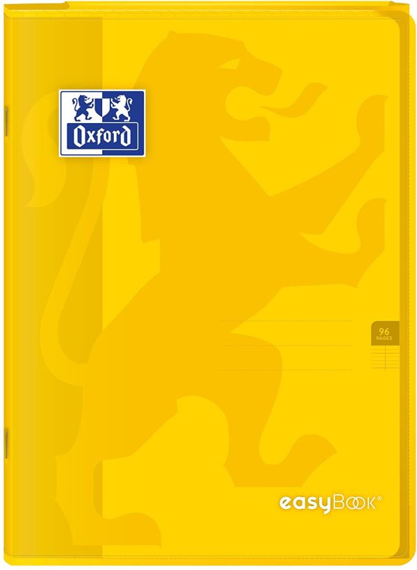 Oxford 400100008 easybook - Cuaderno grapado, A4, 96 páginas 90 g grandes, cuadriculadas, amarillo Fashion