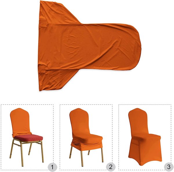 ManMengJi Spandex Fundas de Silla Elásticas 20 Piezas, Lavable, Naranja Hot on Sale