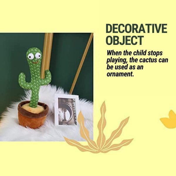 Magic Select Cactus Bailarín con Movimiento Electrónico y Luces y 120 Canciones. Juguete de Peluche que Baila y Repite tu Voz. Peluche Decorativo con Canciones Embalaje Deteriorado Fashion