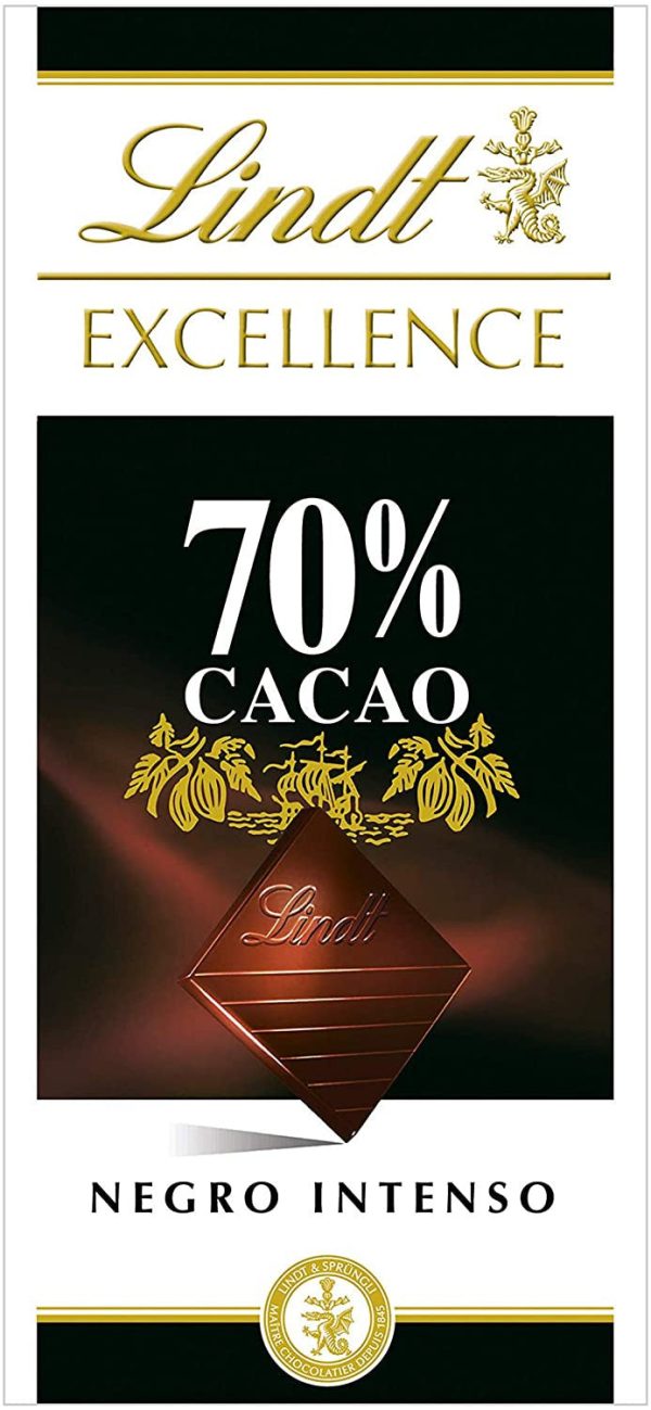 Lindt Excellence Tableta de chocolate negro 70% cacao, 100g - Pack de 5 unidades Embalaje Deteriorado Embalaje Deteriorado on Sale